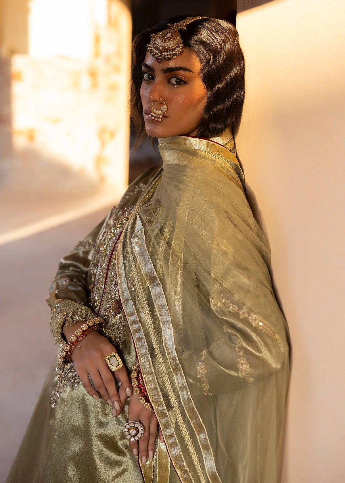 3- Piece Embroidered Raw Silk Suits