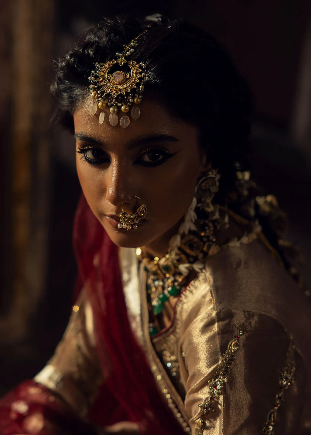 3- Piece Embroidered Raw Silk Suits