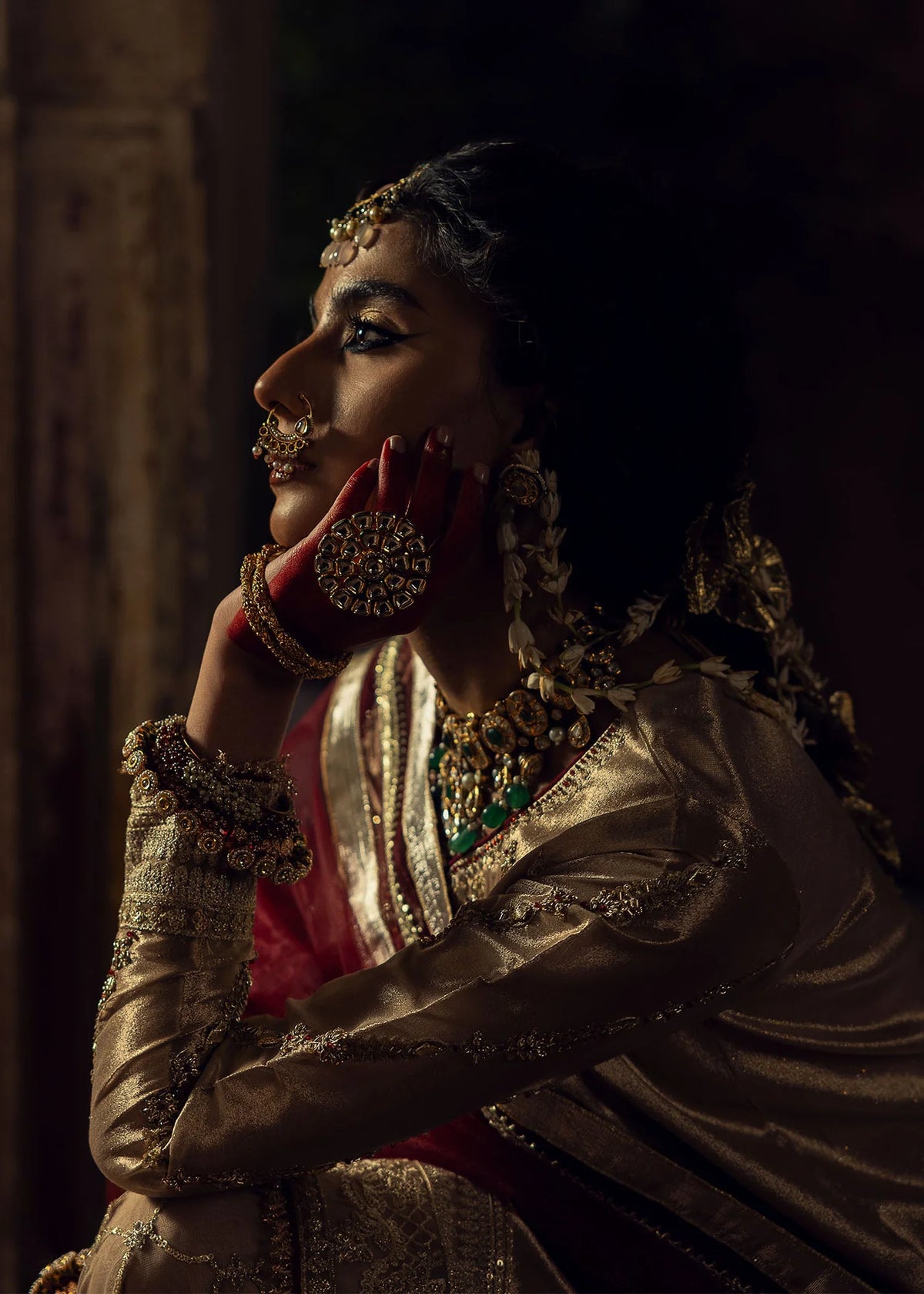 3- Piece Embroidered Raw Silk Suits