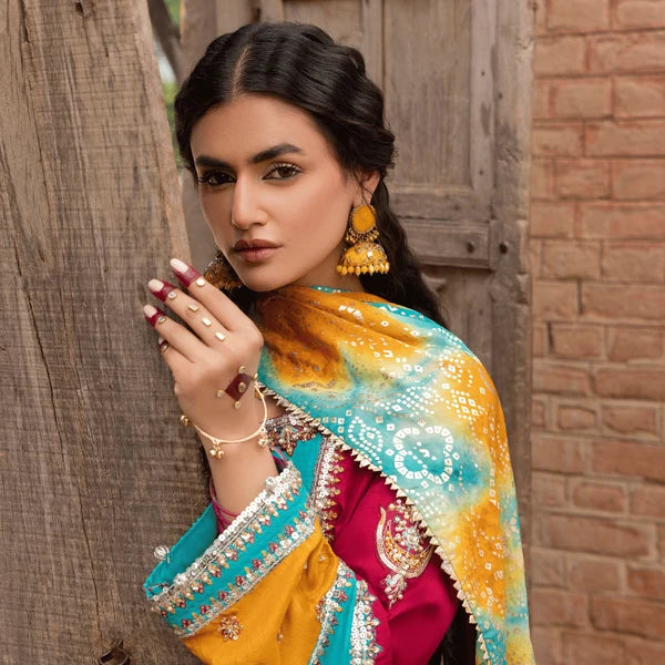 3- Piece Embroidered Raw Silk Suit