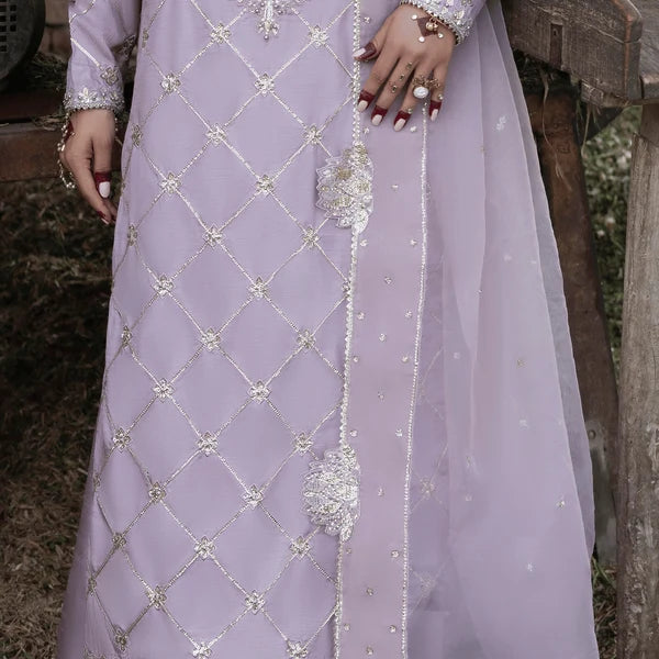 3- Piece Embroidered Raw Silk Suit