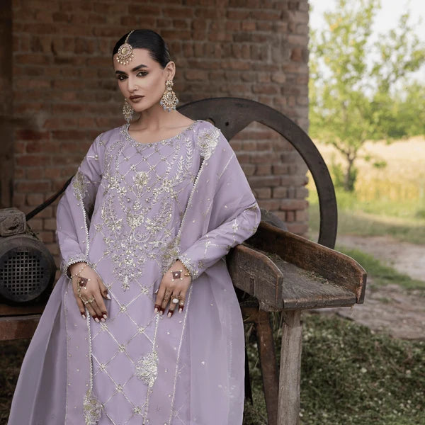 3- Piece Embroidered Raw Silk Suit