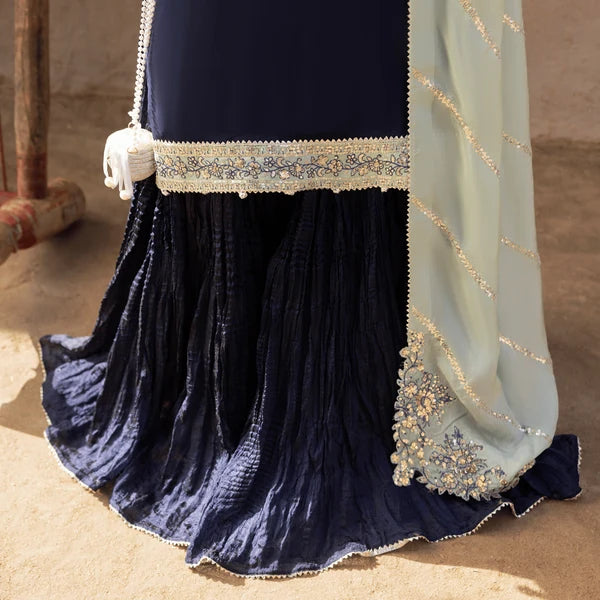 3- Piece Embroidered Raw Silk Suit