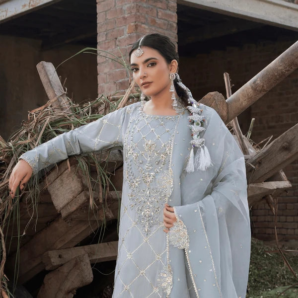3- Piece Embroidered Raw Silk Suit