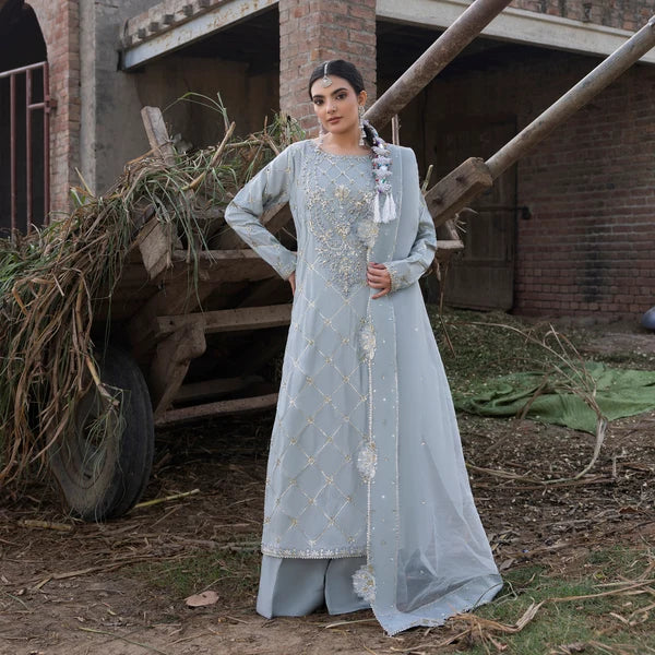 3- Piece Embroidered Raw Silk Suit