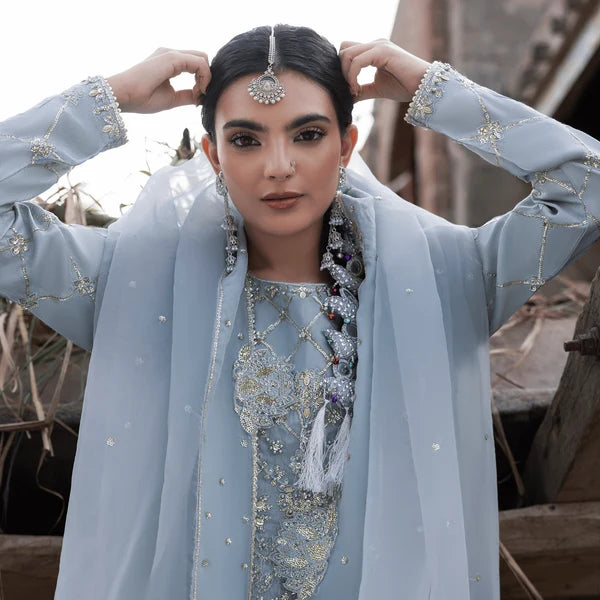 3- Piece Embroidered Raw Silk Suit