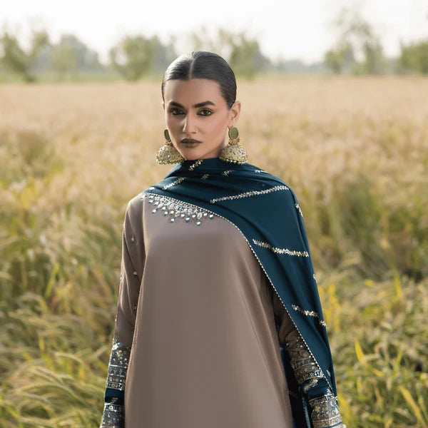 3- Piece Embroidered Raw Silk Suit