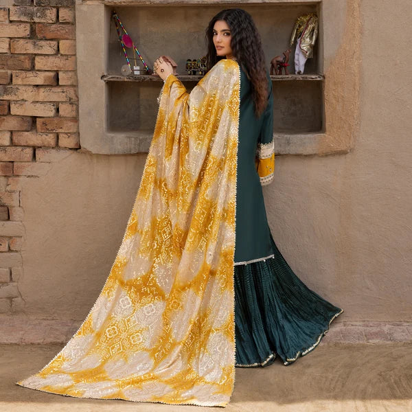 3- Piece Embroidered Raw Silk Suit