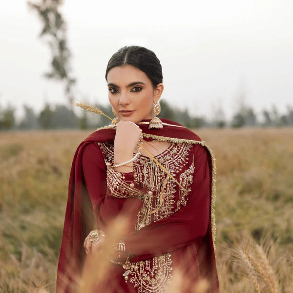 3- Piece Embroidered Raw Silk Suit