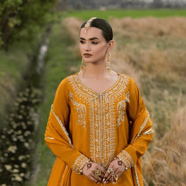 3- Piece Embroidered Raw Silk Suit
