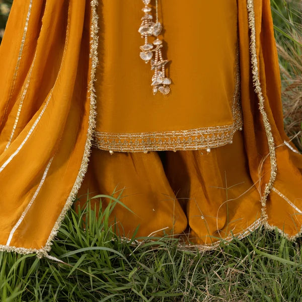 3- Piece Embroidered Raw Silk Suit