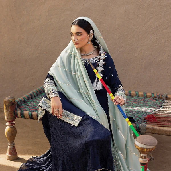 3- Piece Embroidered Raw Silk Suit