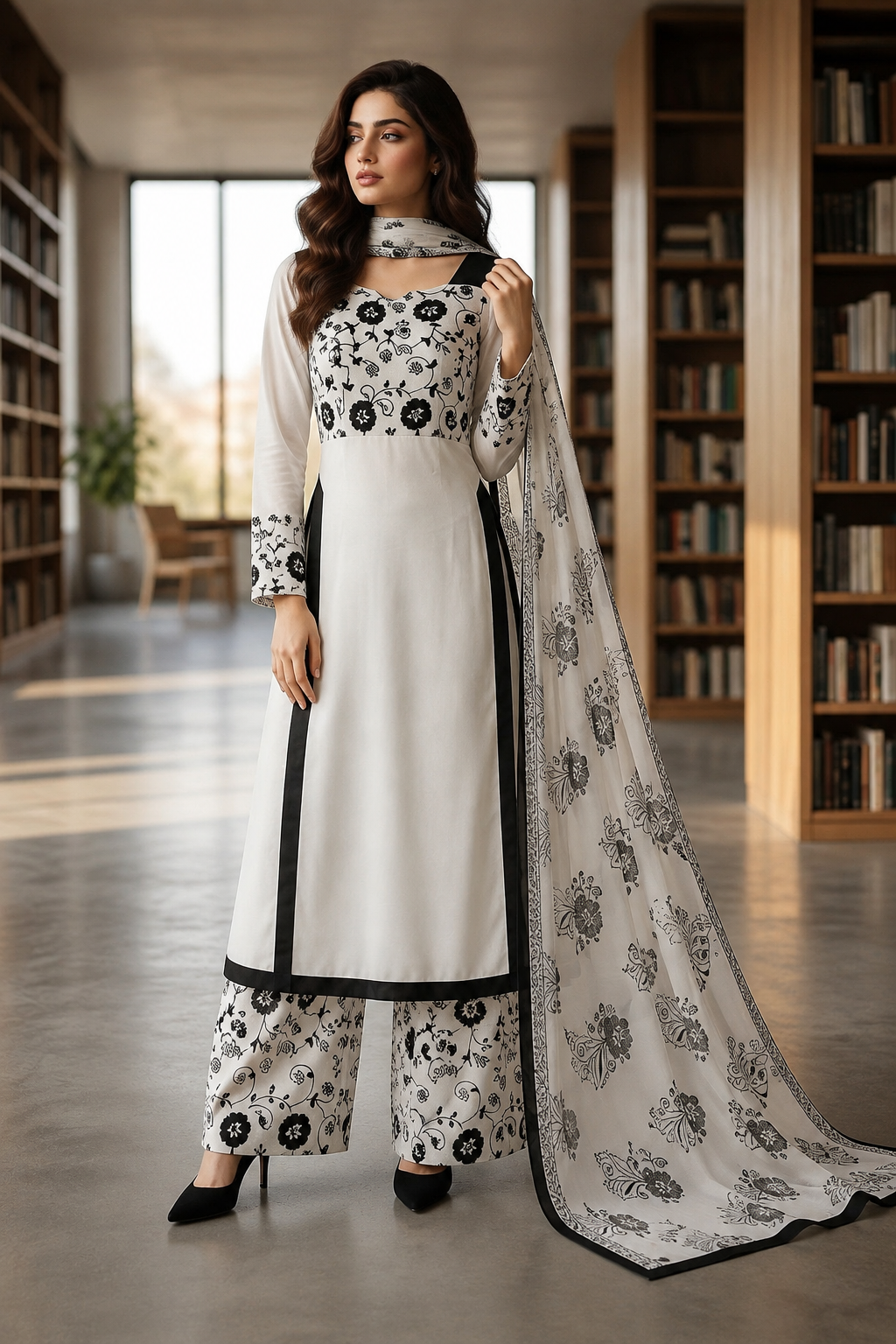 3- Piece Hand paint raw silk dress
