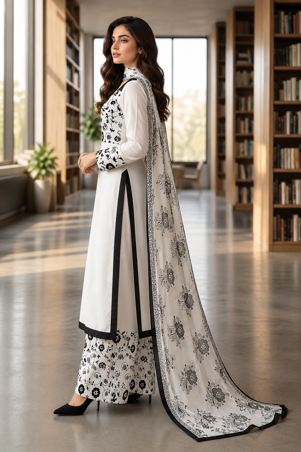 3- Piece Hand paint raw silk dress