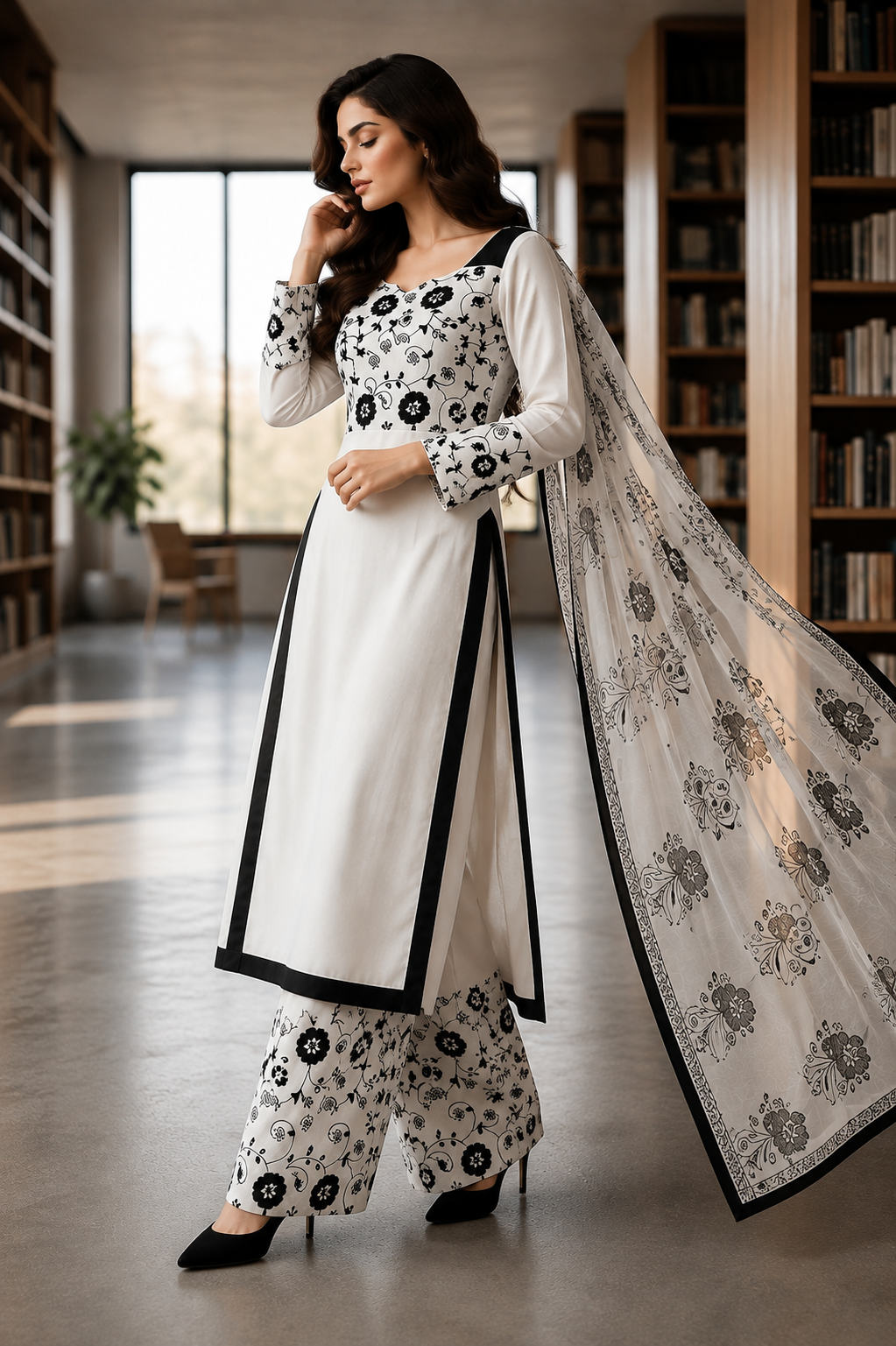 3- Piece Hand paint raw silk dress