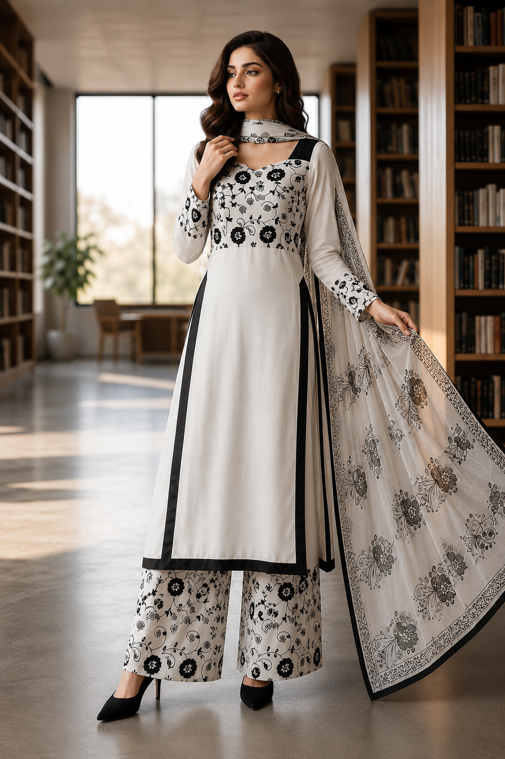 3- Piece Hand paint raw silk dress