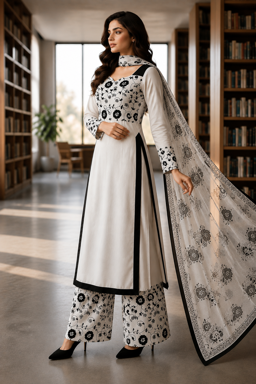 3- Piece Hand paint raw silk dress