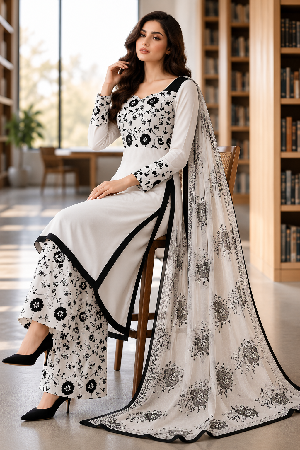 3- Piece Hand paint raw silk dress