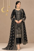 3-Piece Embroidered Ensemble Black Suit