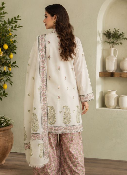 3- Piece Ivory Straight-Cut Suit