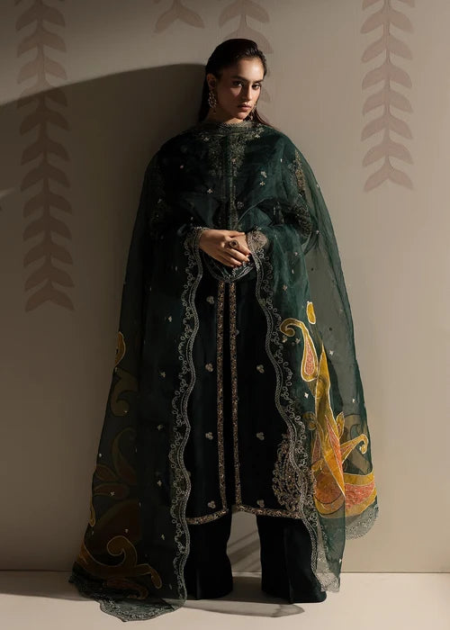 3- Piece Embroidered Raw Silk Suit