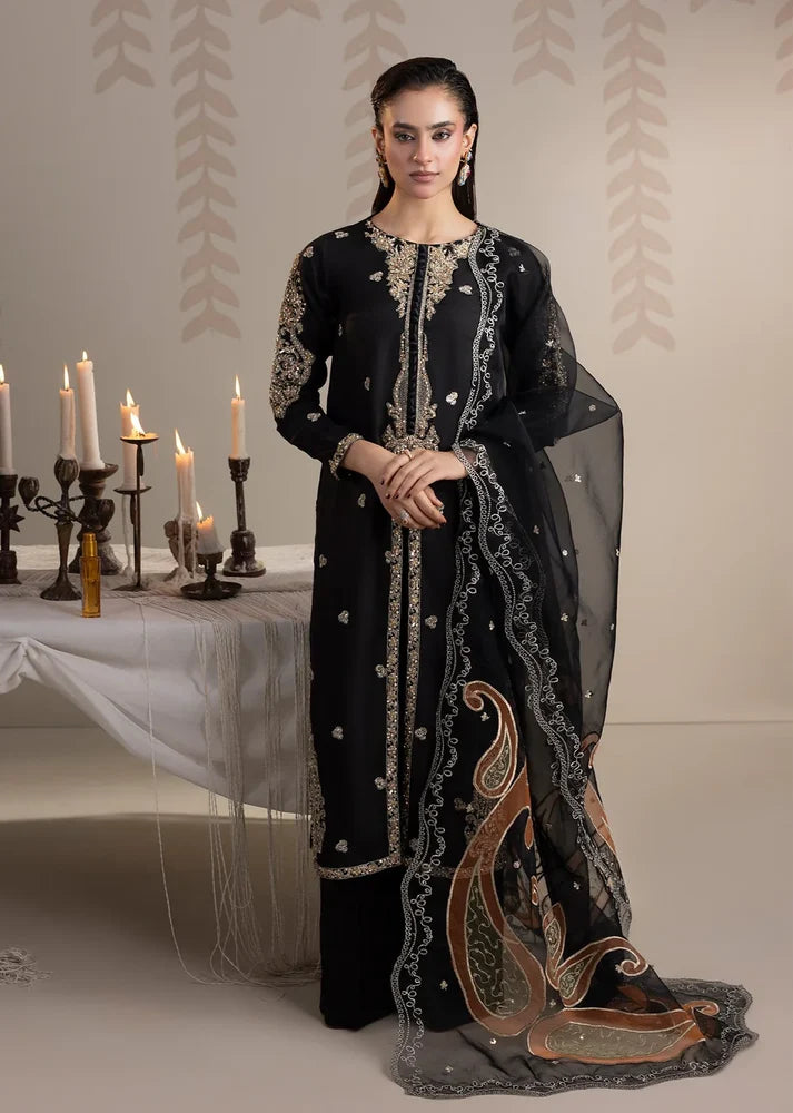 3- Piece Embroidered Raw Silk Suit