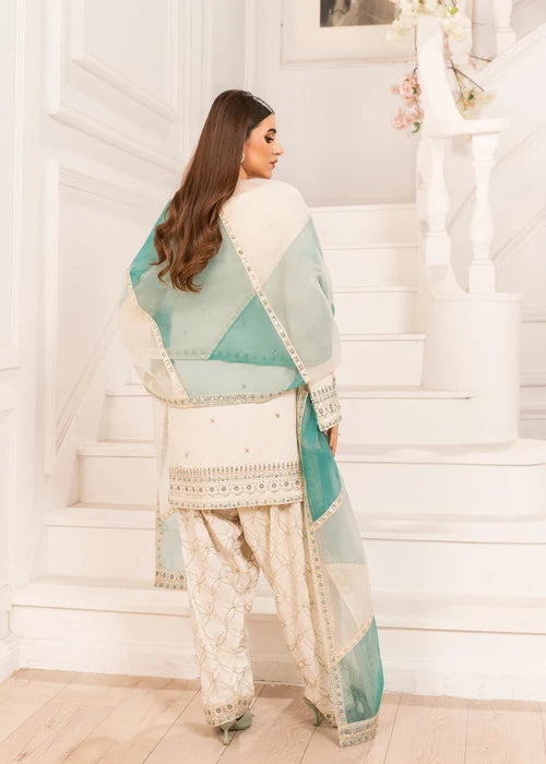 3- Piece Embroidered Raw Silk Suits