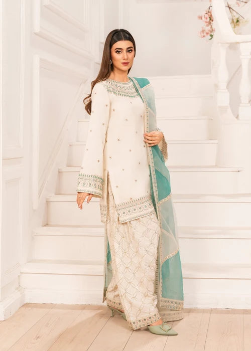 3- Piece Embroidered Raw Silk Suits