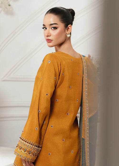 3- Piece Embroidered Raw Silk Suits