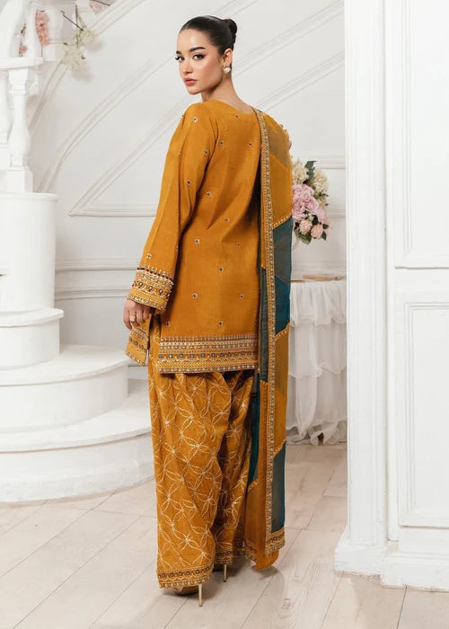 3- Piece Embroidered Raw Silk Suits