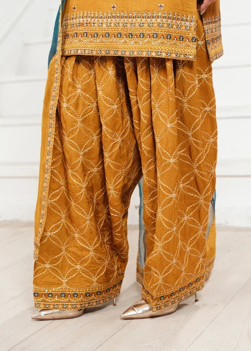 3- Piece Embroidered Raw Silk Suits
