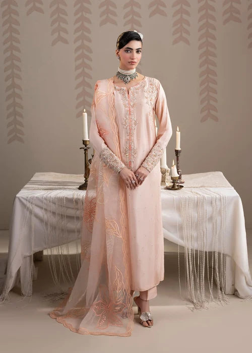 3- Piece Embroidered Raw Silk Suit