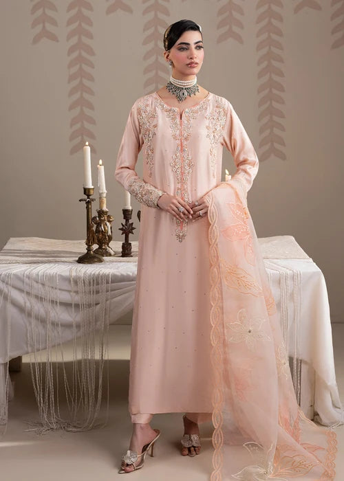 3- Piece Embroidered Raw Silk Suit