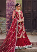 3- Piece Maroon Royale Embroidered Sharara Set