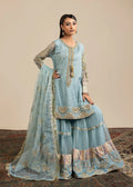 3- Piece Ice Blue Organza Gharara Set