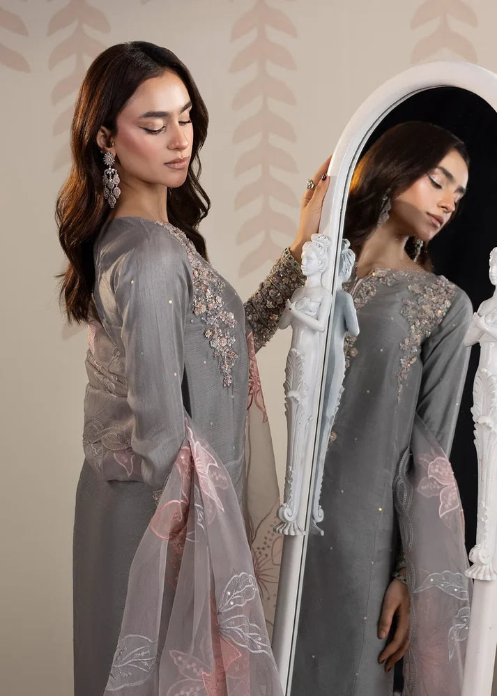 3- Piece Embroidered Raw Silk Suit