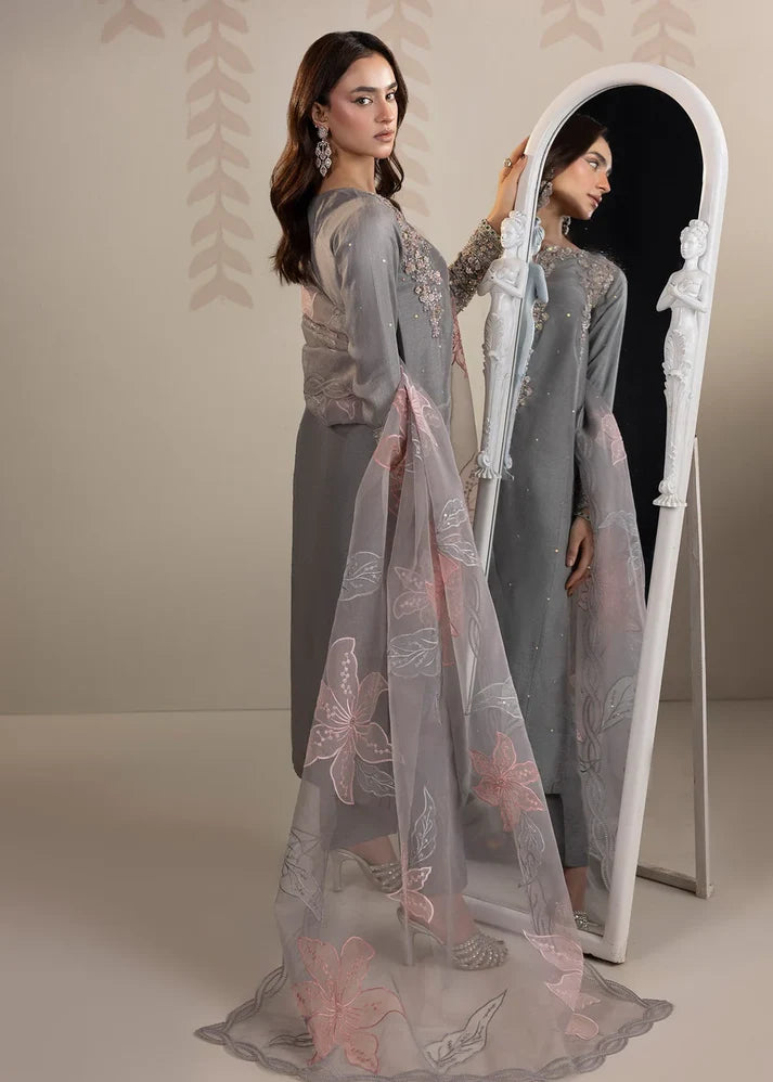 3- Piece Embroidered Raw Silk Suit