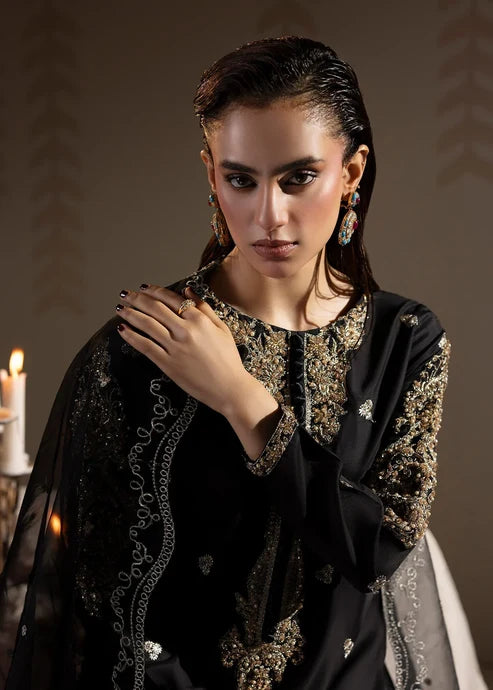 3- Piece Embroidered Raw Silk Suit