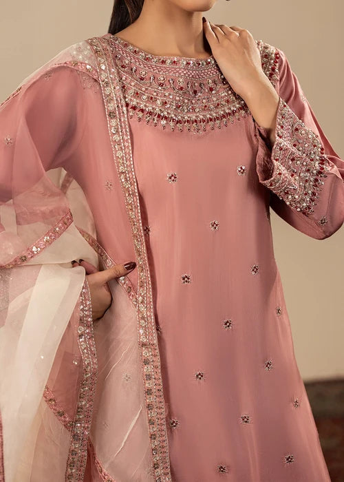 3- Piece Embroidered Raw Silk Suits