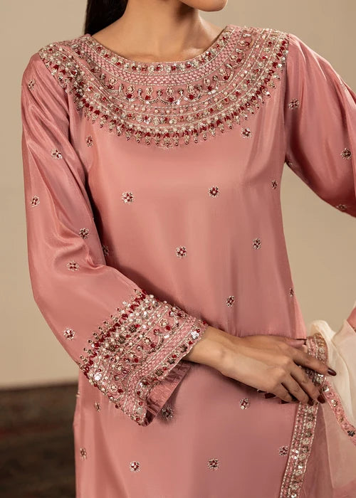 3- Piece Embroidered Raw Silk Suits