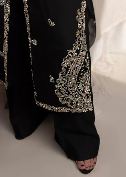 3- Piece Embroidered Raw Silk Suit