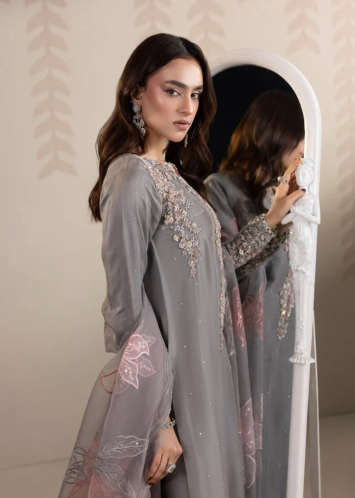 3- Piece Embroidered Raw Silk Suit