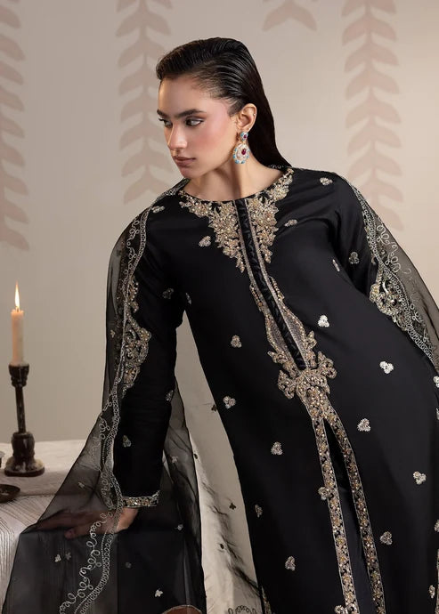 3- Piece Embroidered Raw Silk Suit
