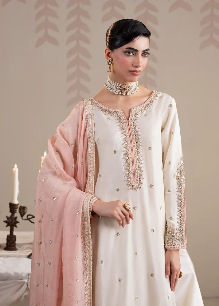 3- Piece Embroidered Raw Silk Suit