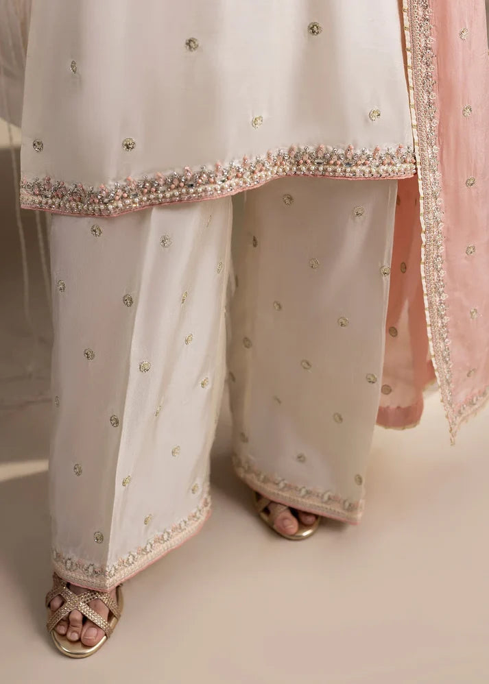 3- Piece Embroidered Raw Silk Suit