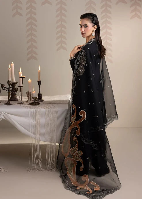 3- Piece Embroidered Raw Silk Suit