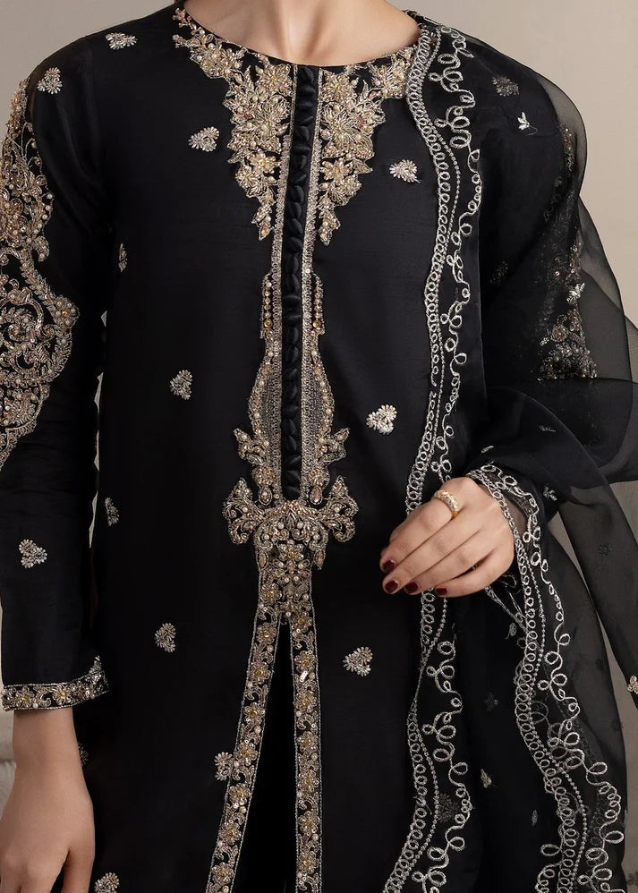 3- Piece Embroidered Raw Silk Suit