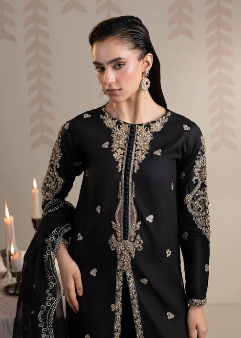 3- Piece Embroidered Raw Silk Suit