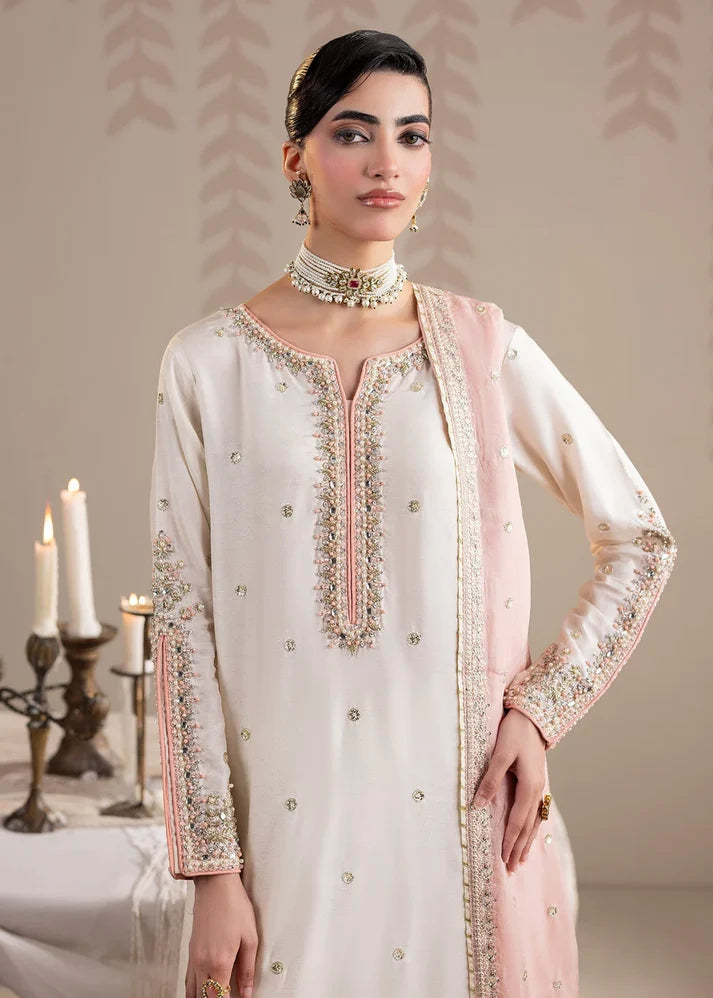 3- Piece Embroidered Raw Silk Suit