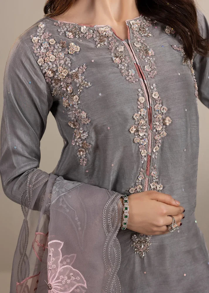 3- Piece Embroidered Raw Silk Suit